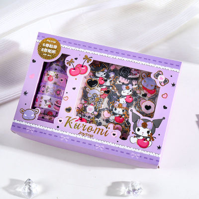 14PCS/set Sanrio sticker tape gift box Student cute cartoon planner Cinnamoroll Kuromi Melody
