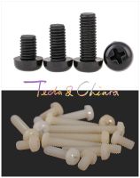 10Pcs M3 x 30mm New L 30 Black White Nylon Phillips Pan Head Cross Recessed Pan Head Machine Screw Series Plastic x