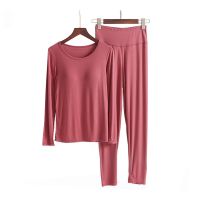 ﹉✓ Fdfklak New Winter Pajamas Women Long Sleeve Sleepwear Home Suit Bra Pad Top Pant Pijamas Set Cotton Plus Size Pyjama M 4XL