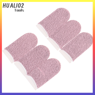 HUALI02 6pcs เหงื่อ-หลักฐานมือถือเกม Thumb Finger Sleeve Touch Screen Sensitive gloves