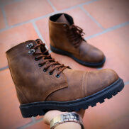 Giày Boots Doc.058 Crazy Horse Da Bò sáp nâu size 38