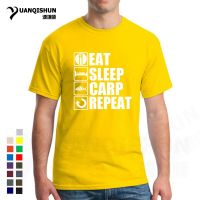 Fashion Design Repeat Eat Sleep Carp MenS T Shirt 16 Colors Cotton Short Sleeves Tops Tee Unisex Crew Neck Short Sleeves Xs-3Xl