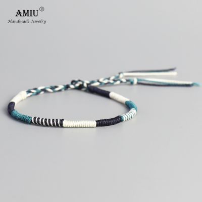 AMIU Handmade Waterproof Woven Wax Thread Wrap Bracelet Simple Rope Knot Bracelet Friendship Bracelet for Men and Women Wall Stickers Decals