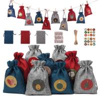 Christmas Advent Calendar Bags Fill Your Own Advent Calendar Bag 24 Burlap Bag DIY Advent Calendar Drawstring Gift Bags with Number Sticker Christmas Decoration everyone