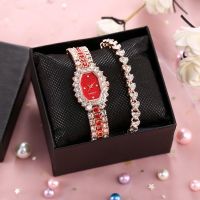 【Hot seller】 Cross-border best-selling womens watch foreign trade bracelet square full diamond fashion casual starry sky surface quartz