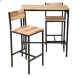 2-seat table set consists of a table 1 and 2 chairs.- Brown
