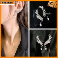 SHENGZU 1PC/1 Pair แฟชั่น เครื่องประดับ เพทาย ต่างหูสตั๊ด หยด ห้อย พลอยเทียม ต่างหูหนีบ ต่างหูปีกนางฟ้า สตั๊ดหู