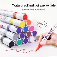 GANA Colored Oil Marker Pens Waterproof Paint Marker Pen 12 Color Use For DIY Craft Album Car Metal Glass Face Art Tool GN-110 Highlighters Markers