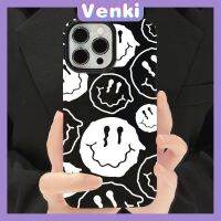 VENKI - Case สำหรับ iPhone 11 Soft TPU เคสลูกอมสีดำมันวาวแฟชั่นน่ารักยิ้มป้องกันกล้องกันกระแทกสำหรับ iPhone 14 13 12 11 Pro Max 7 8 Plus X XR