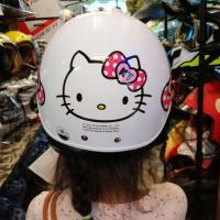 Hello Kitty White หมวกกันน็อกเด็กคิตตี้สีขาว พร้อมกระจกกันลมสีสโมก​ สำหรับเด็ก 2-10 ปี