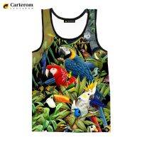 hot【DT】 2023 Birds Printed Men Sleeveless Shirts Hip Hop Streetwear Oversized Tees