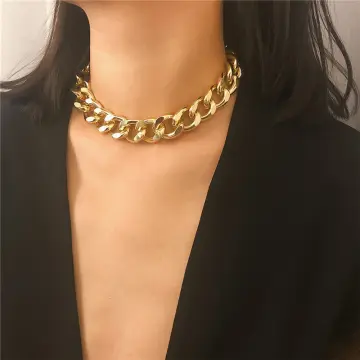 Gothic Layered Baroque Pearl Chunky Chain Necklace Gold
