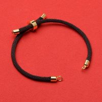 Bracelet semi-finished product wearable beads diy metal Milanese thread braided pendant gold jewelry transfer beads male and female bracelet rope