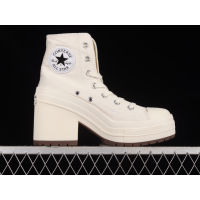 Chuck Taylor All Star 1970s off-white high heels style high top canvas shoes