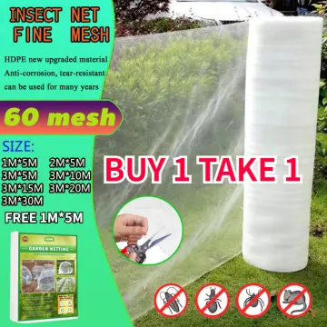 Insect Netting HDPE 50 Mesh Transparent White - 10ft x 100ft