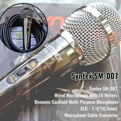 🔥SALE🔥ลดล้างสต๊อก ไมค์โครโฟน SYNTEX รุ่น SM-007 พร้อมสายยาว 10 เมตร 🎤สินค้าใหม่ ปุ่มเสียงดังเปิดปิด🎤