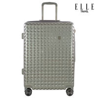 ELLE Travel Lunar Collection. 100% Polycarbonate PC กระเป๋าเดินทางขนาดใหญ่ 24"นิ้ว คันชักอะลูมีเนียม 100% ระบบซิปคู่นิภัยและเพิ่มซิปขยายความจุ ล้อหมุน 360 องศา