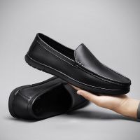 ของแท้หนังผู้ชายรองเท้าสบายๆธุรกิจรองเท้าผู้ชาย Loafers สำหรับ Office สุภาพบุรุษรองเท้าบุรุษ Slip On Flats คุณภาพสูง Shoes