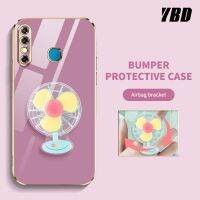 YBD เคสโทรศัพท์แบบเรียบหรูสำหรับ ขายึดพัดหลากสีสเตอริโอ Infinix Hot 8 Pro X650 X650C คสกันกระแทกกล้องคลุมทั้งหมด