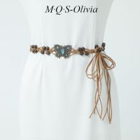 M·Q·S-Olivia เข็มขัดผู้หญิง เข็มขัดลำลอง เชือกถักเอววินเทจ  แฟชั่นสําหรับผู้หญิง ใส่ง่าย ถอดง่าย