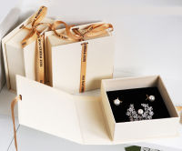 Ribbon Book Box Portable Box Jewelry Storage Jewelry Box Suit Book-shaped Gift Box Flip Jewelry Box