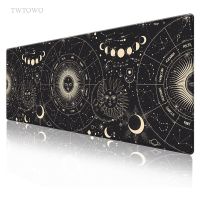 Black Sun Moon Mouse Pad เครื่องเกมคอนโซล XL แผ่นรองเม้าส์คอมพิวเตอร์ขนาดใหญ่ แผ่นรองเม้าส์สำนักงาน XXL พรมยางธรรมชาติ แผ่นรองเม้าส์คอมพิวเตอร์กันลื่น