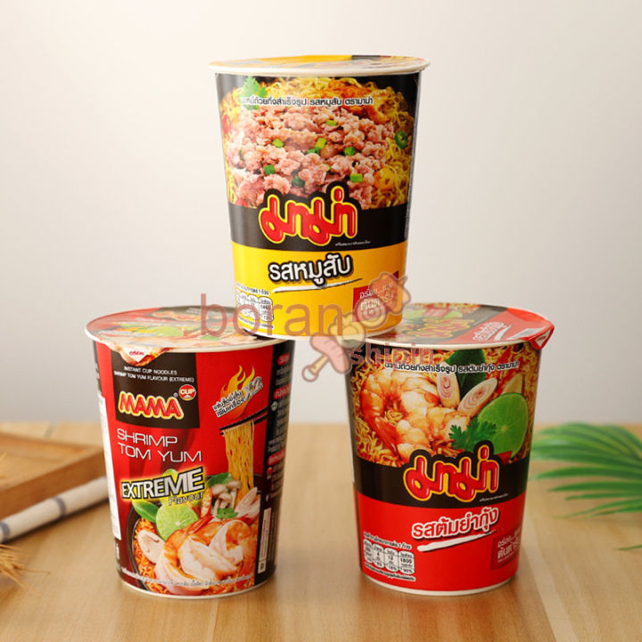 Mama Instant Noodles Cup Lek Shrimp Tom Yum Flavour Thailand