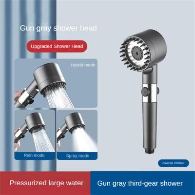 High Pressure Shower Head New Style 3 Modes Adjustable Water Saving One-key Stop Water Massage Nozzel Bathroom Accessories New Showerheads