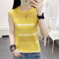 PL123 Shop NEW รุ่น-408มาใหม่เสื้อกล้ามไหมพรมคอกลมทรงรัดรูปสไตล์เกาหลี แขนกุดสำหรับผู้หญิง (พร้อมส่งจากไทย)