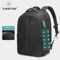 TIGERNU กระเป๋าเป้สะพายหลัง ผ้าไนล่อนกันน้ำพร้อมตัวล็อค Tsa 15.6-17 นิ้ว 3105-4A