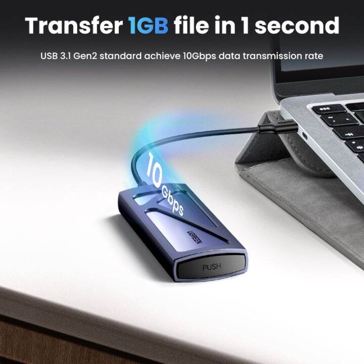 ugreen-เคสฮาร์ดไดรฟ์-usb-c-เป็น-m-2-nvme-ssd-10gbps-แบบพกพา-สําหรับฮาร์ดดิสก์
