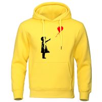 2022 Autumn New Balloon Print Men Hoodies Fashion Loose Sweatshirts Crewneck Pocket Pullover Tops Street Casual Warm Hooded Man Size XS-4XL