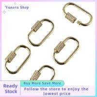 VANORA SHOP 5PCS ทองเหลืองเบิ้ล ทองเหลืองรูปไข่สกรู C arabiner ล็อคเสน่ห์ตะขอ เพทายลูกบาศก์ 2816มม. ทองติดทนนานชุบไมโครปูลูกบาศก์ Z irconia พวงกุญแจคลิปตะขอ Carabiner สาวๆ