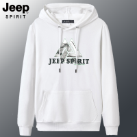 JEEP SPIRIT เสื้อกันหนาวผู้ชายแบบใหม่มีฮู้ด,เสื้อกีฬาแฟชั่นสไตล์ลำลองทรงหลวมใส่ได้หลายโอกาสสำหรับวัยรุ่น