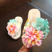 Children’s slippers girls’ summer wear cute flowers beach shoes parent-child sandals and slippers non-slip women’s flip flop