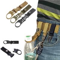 Military Tactical Keychain Nylon Webbing Belt Key Hook Backpack Hook Water Bottle Holder Buckle Hook For Outdoor Sports Accessories