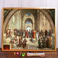 ♝☞▪ The School of Athens Printed Canvas 11CT Cross-Stitch Complete Kit DIY Embroidery DMC Threads Sewing Needlework Promotions