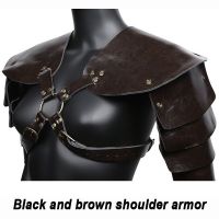 Steampunk Women Leather Shoulder Armor Medieval Knight Warrior Cosplay Costume Viking Pirate Body Chest Harness Belt Pauldrons