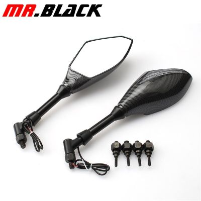 “：{}” Motorcycle Rearview Mirror M10 With LED Turn Signal Indicator For YAMAHA MT09 MT07 For Suzuki For KTM For Kawasaki Z800 Scooter