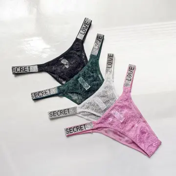 Sexy G-string Women Underwear Panties PINK Letter Thongs Seamless