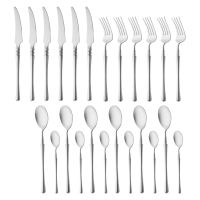 Royal Dinnerware Set 24Pcs/6Set Gold Cutlery 304 Stainless Steel Spoon Fork Knife Kitchen Spoon Western Dinner Tableware Gift