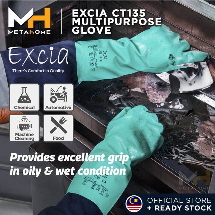 Automotive Glove Oil Wet Grip EXCIA CT135 Multipurpose Chemical Safety