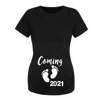 Women Pregnancy Clothes Baby Now Loading Wait Is Coming Maternity Tees Printing Tops Summer Short Sleeve Pregnant T-Shirts 2021