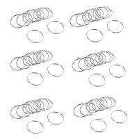 60X Quality 50mm Keyring Split Ring Set Heavy Duty Large Nickel Key Loop Sprung Hoop