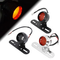 Black Motorcycle RED ke Tail Rear Light Bulb License Plate for Harley Chopper Bobber Custom 12V Cafe Racer