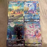 8Pccs/Set 8.8*6.3Cm Self Made Pokemon Japanese Version Eevee Family Hand Painted Anime Game Collection Cards Gift Toys