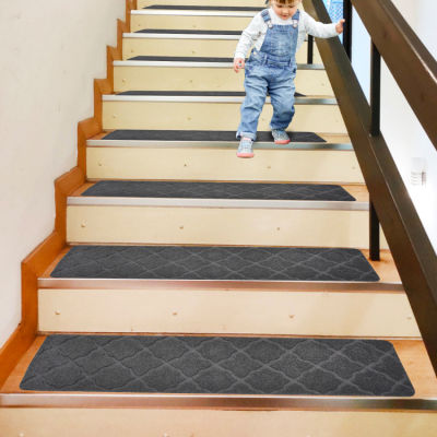 Stair Treads for Wooden Steps - Non Slip Stairs Carpet Tape Peel and Stick with Double Adhesive Tape Set of 15, Self Adhesive Indoor Stair Runner Rugs Cover Mat, 8"X30"