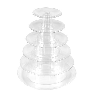 Round 6 Tier Macaron Tower Cake Stand Cupcake Macaroons Display Rack Holder Tools Wedding Decoration Easter Party Supplies