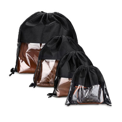 ถุงผ้ากระเป๋าใส่ของกันฝุ่น4ชิ้น,ถุงผ้ากระเป๋าเก็บของถุงเก็บฝุ่นสำหรับใส่กระเป๋ารองเท้าบรรจุกระเป๋าจัดระเบียบ
