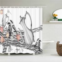 High Quality Flowers Birds Printed Fabric Shower Curtains Waterproof Bathroom Curtain 180X180cm Bathroom Decor with 12 Hooks